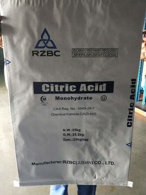 FSSC22000 Μονοϋδρικό οξύ κιτρικού σκόνη C6H10O8 Λευκή κρυσταλλική