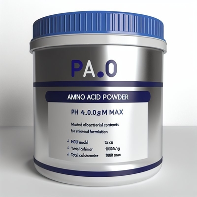 pH 4,0-6,0 Αμινοξέα σε σκόνη με μούχλα 25 CFU/g Max Συνολικό αποικιοποιητικό 1000 CFU/g Max